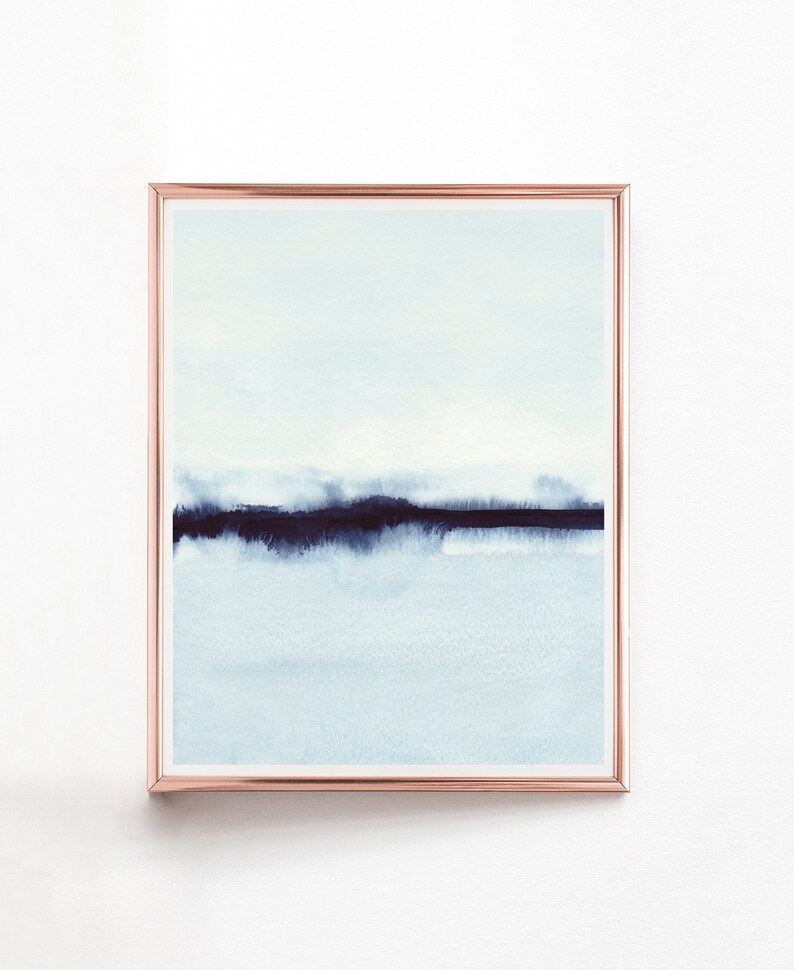Abstract Printable Art Blue Wall Art Watercolor Print | Etsy