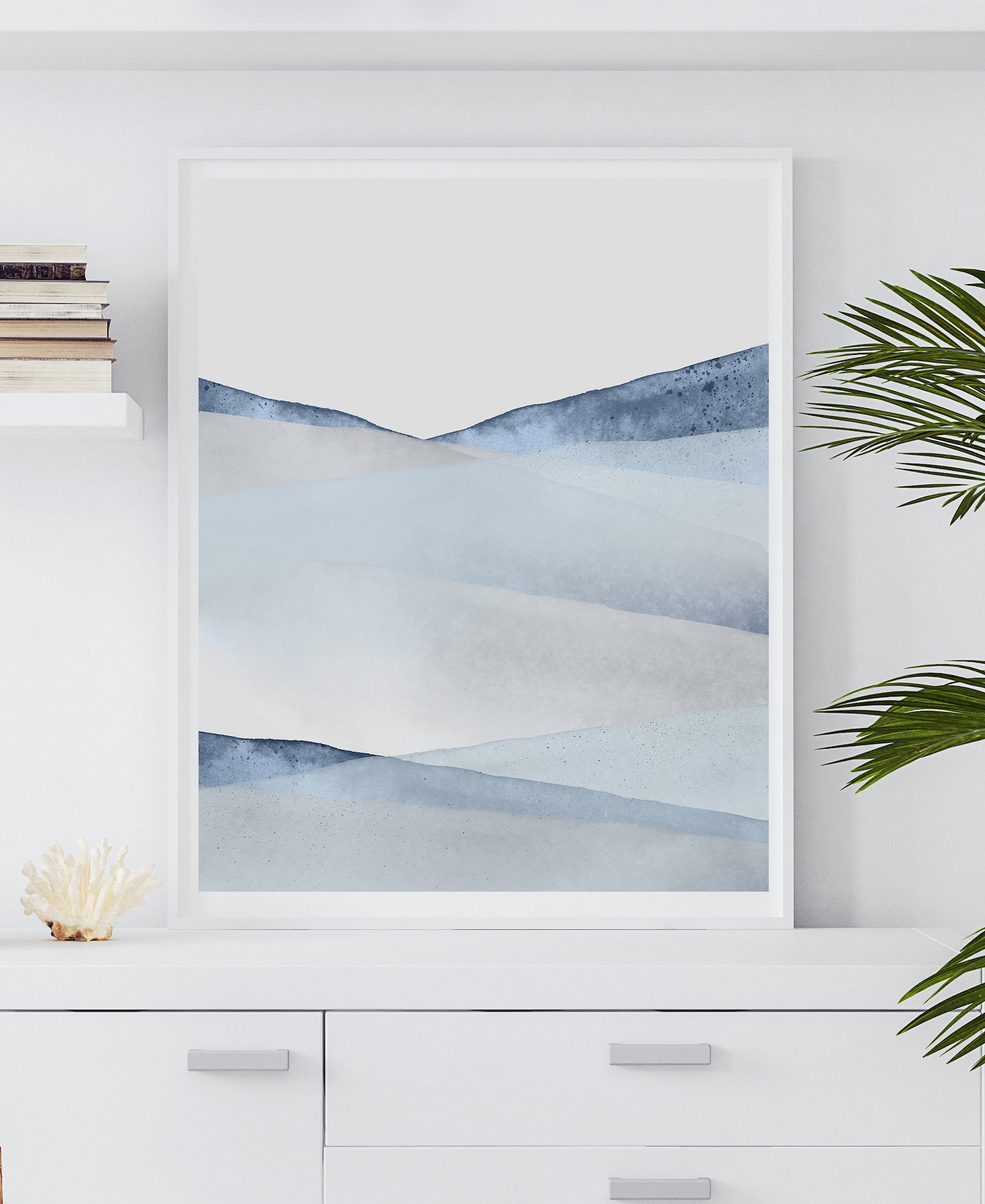 Blue Wall Art PRINTABLE Wall Print Blue Living Room Art | Etsy