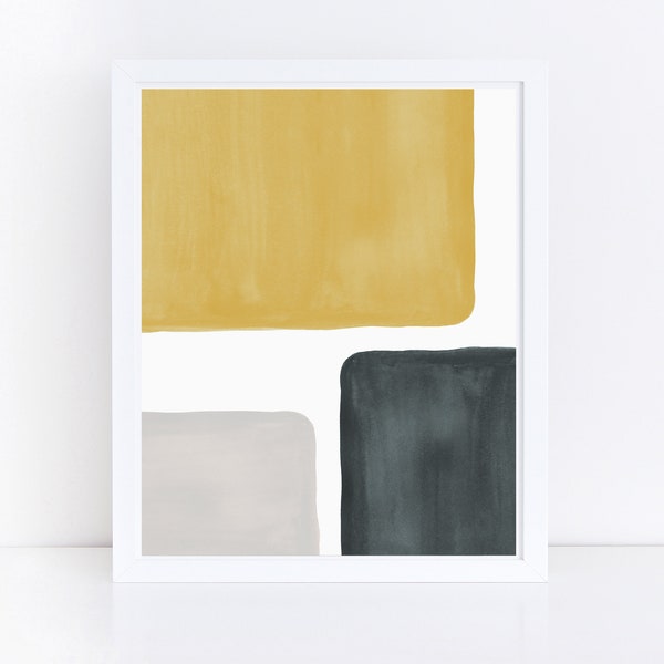 Yellow Gray Art Etsy