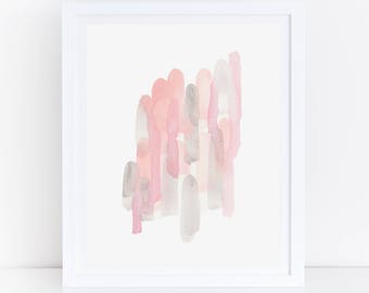 Pink Grey Abstract Art, Blush Grey Wall Art, Watercolor Print, Printable Abstract, Abstract Watercolor Print, Pink Grey Wall Art, Minimal