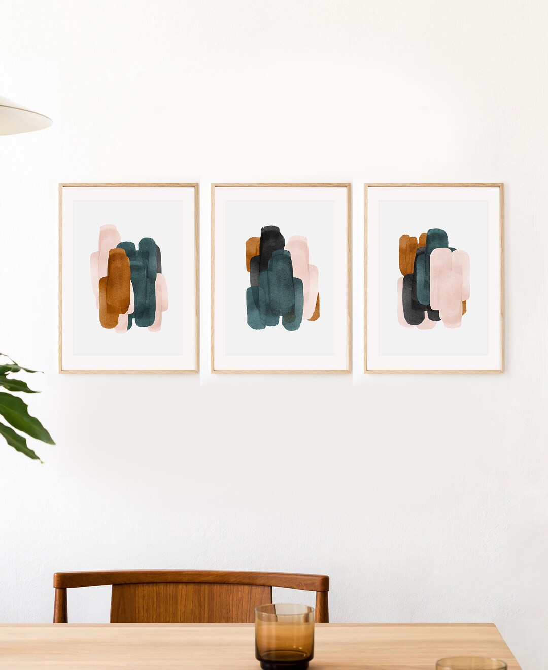 Set of 3 Prints, Living Room Wall Art, Abstract Art, Printable Print ...