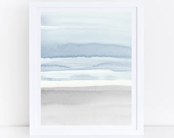 Blue Grey Abstract Art, Printable Abstract Art, Blue Grey Watercolor Print, Blue Gray Wall Art, Abstract Art, Blue Watercolor, Neutral Art