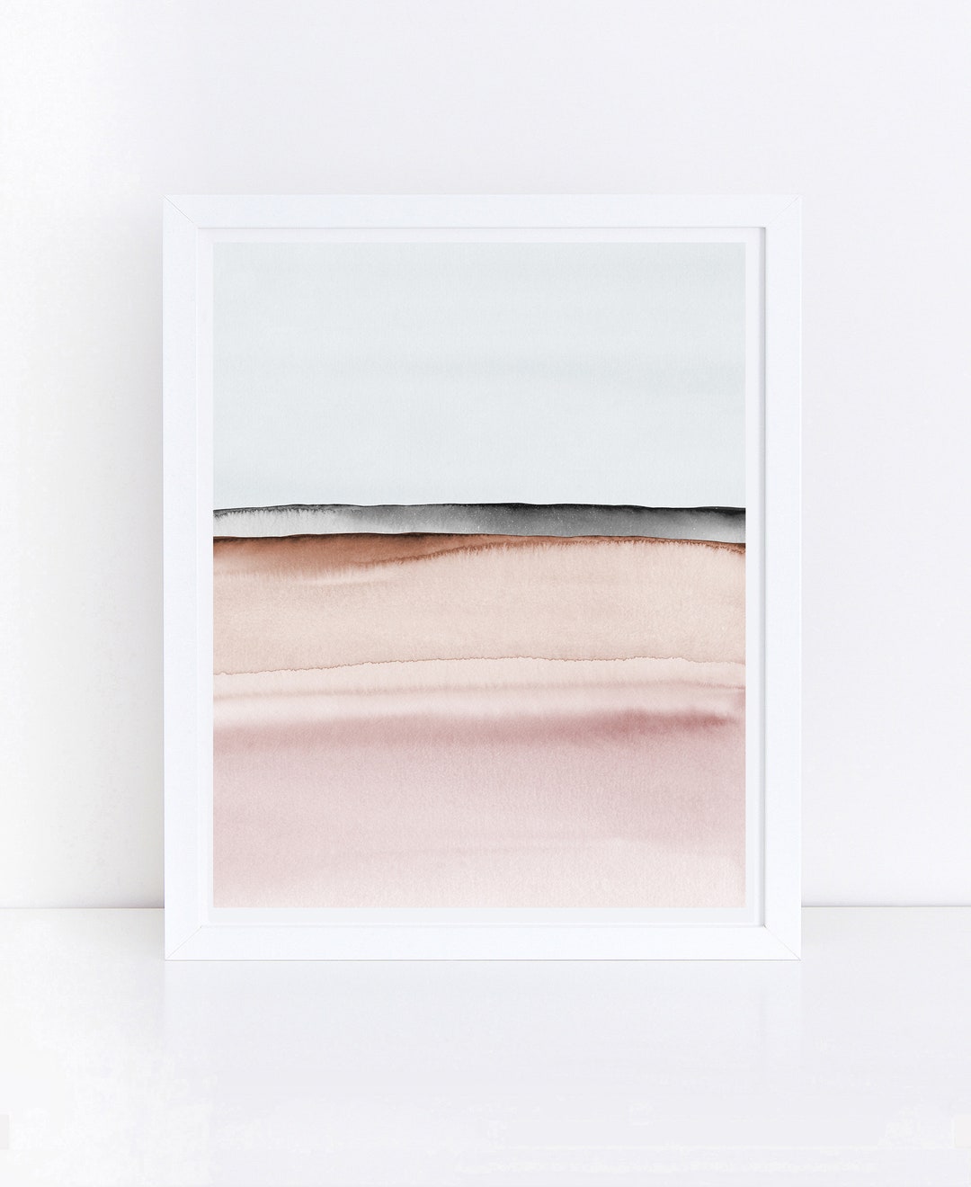 Blush Pink and Grey Print, Printable Bedroom Art, Watercolor Printable