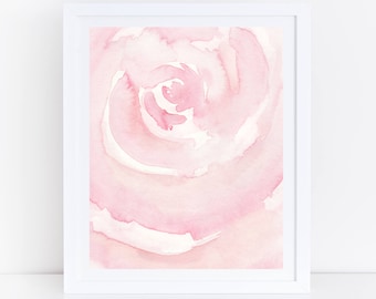 Blush Prints, Blush Pink Watercolor Art, Printable Watercolor, Blush Wall Art, Bedroom Wall Art, Abstract Art, Watercolor Flower, Pink Rose