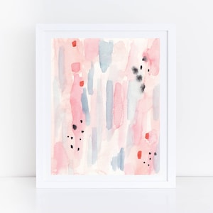 Printable Pink Blue Print, Pink Blue Abstract Art, Pink Watercolor Print, Watercolor Printable Art, Pastel Print, Pastel Abstract Art, Print image 1