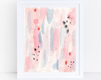 Impresión rosa azul imprimible, arte abstracto rosa azul, impresión de acuarela rosa, acuarela arte imprimible, impresión pastel, pastel de arte abstracto, impresión