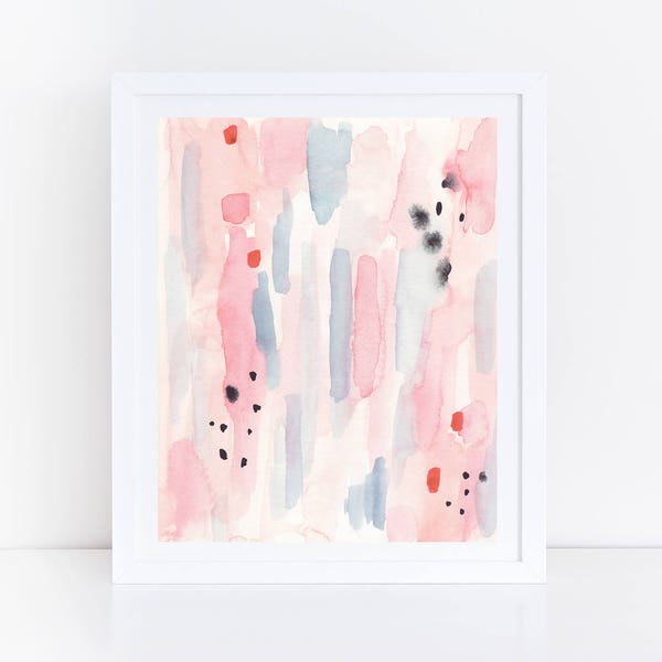 Printable Pink Blue Print, Pink Blue Abstract Art, Pink Watercolor Print, Watercolor Printable Art, Pastel Print, Pastel Abstract Art, Print