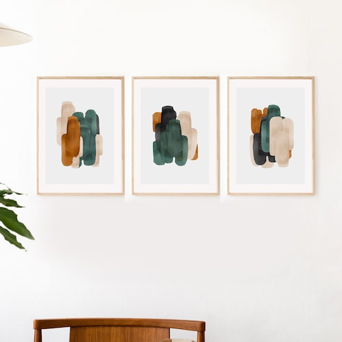 Set of 3 Prints Living Room Wall Art Abstract Art Printable - Etsy