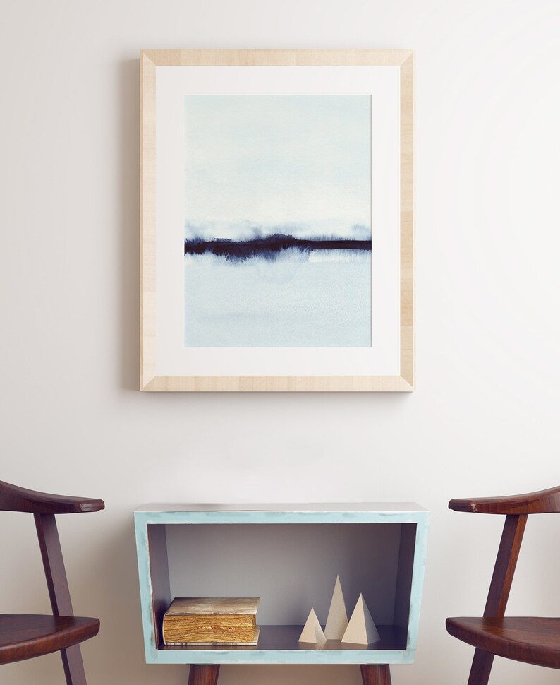 Abstract Printable Art Blue Wall Art Watercolor Print | Etsy