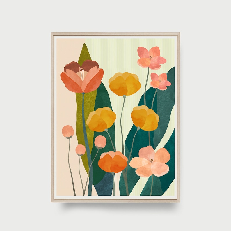colorful flowers art printed and shipped giclee art