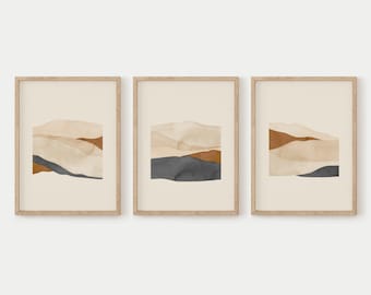 Earth Tones Wall Art, Printable Wall Art, 3 Piece Wall Art, Set of 3 Prints, Neutral Wall Art, Earthy Wall Art, Living Room Print Set, 30x40