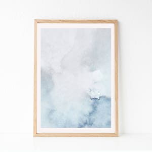 Blue and Gray Wall, Printable Watercolor Print, Abstract Art, Modern Wall Art, Wall Art, Blue ...