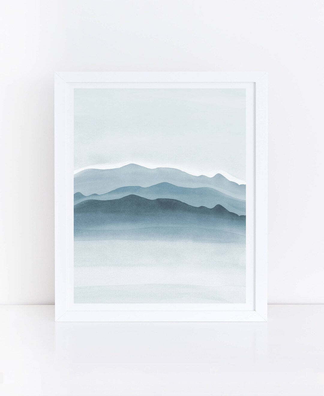 Blue Wall Art, Printable Watercolor Art, Blue Watercolor Print, Blue ...