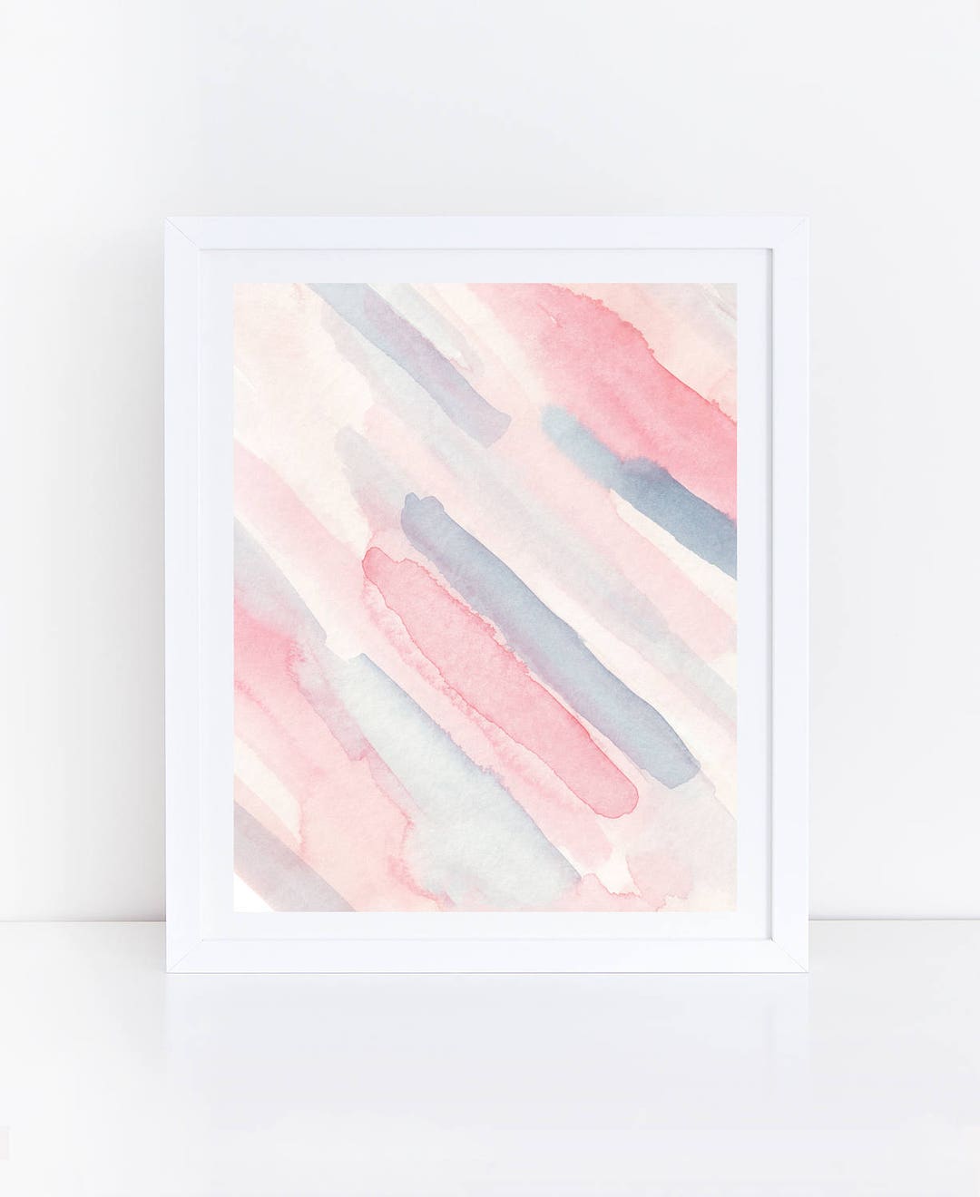 Printable Watercolor Art, Light Pink and Blue Print, Pastel Abstract ...