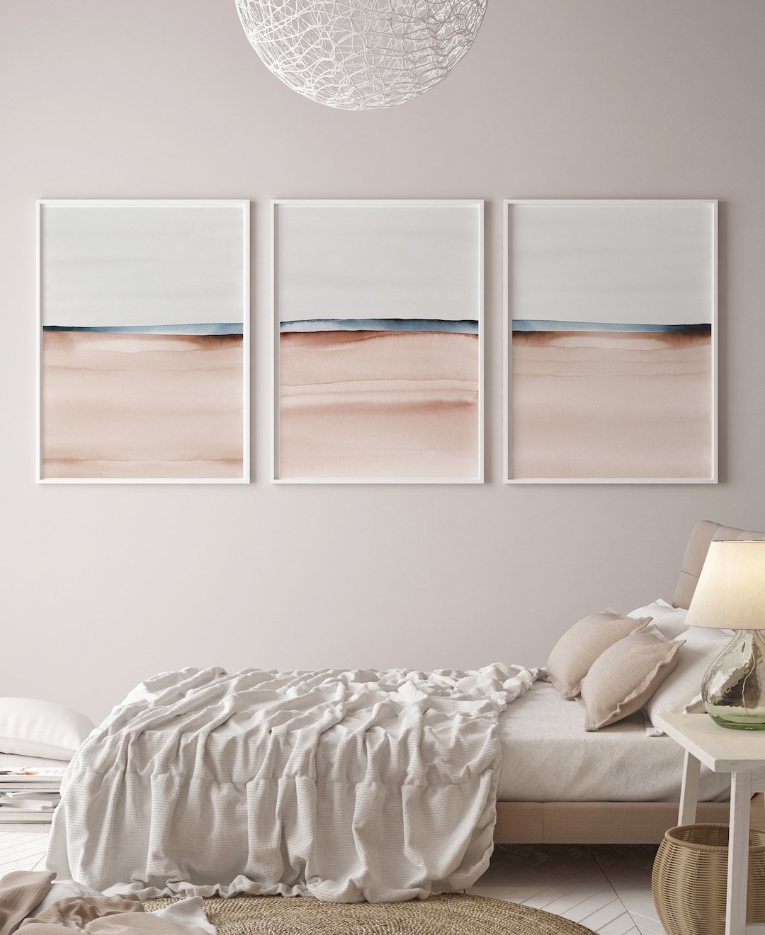 Set of 3 Prints, Bedroom Wall Art, Abstract Art, Printable Print Set