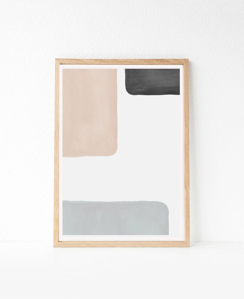 Neutralt tryck, Utskrivbar väggkonst, Modern konst från mitten av århundradet, Neutralt väggtryck, Modern konst, Modern utskrivbar konst, Enkelt tryck, Minimalistisk konst bild 3