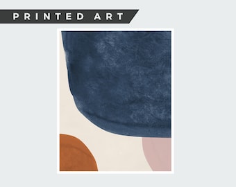 Geometric Print, GICLEE Print, Wall Art, Abstract Wall Art, Rust Navy Blush Art, Mid Century Modern Art, Modern Wall Art, Minimal Wall Art
