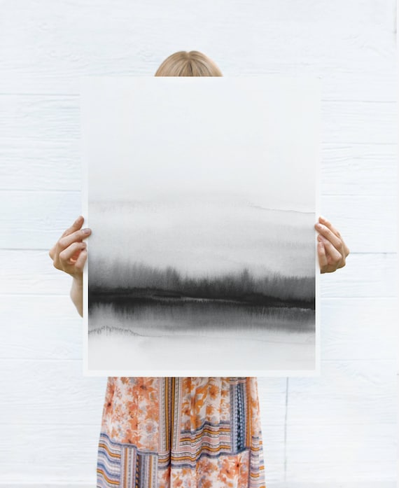 OVERSIZED Print, Large Watercolor PRINTABLE Art, Large Abstract Wall Art, 30x40 Print, 24x36 Printable Art, 24x36 Art, Black White Prints