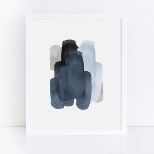 Printable Wall Art, Blue Wall Art, Blue Watercolor Print, Blue Bedroom ...
