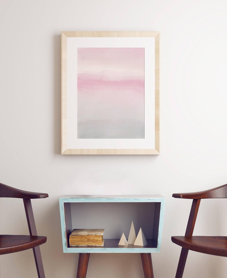 Watercolor Printable Art, Blush Gray Wall Art, Pink Grey Abstract Art, Abstract Art Print, Pink Watercolor Print, Instant Download Art image 4