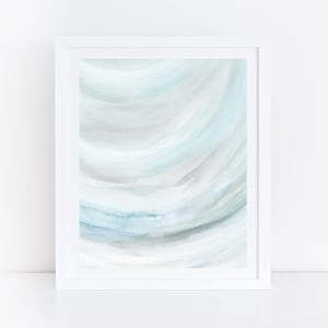 Abstract Printable Art, Blue Gray Abstract Art, Light Art Print, Simple Print, Modern Wall Art, Abstract Wall Art, Watercolor Art Print image 1