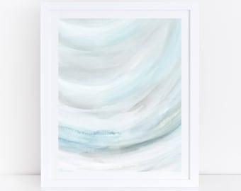 Abstract Printable Art, Blue Gray Abstract Art, Light Art Print, Simple Print, Modern Wall Art, Abstract Wall Art, Watercolor Art Print