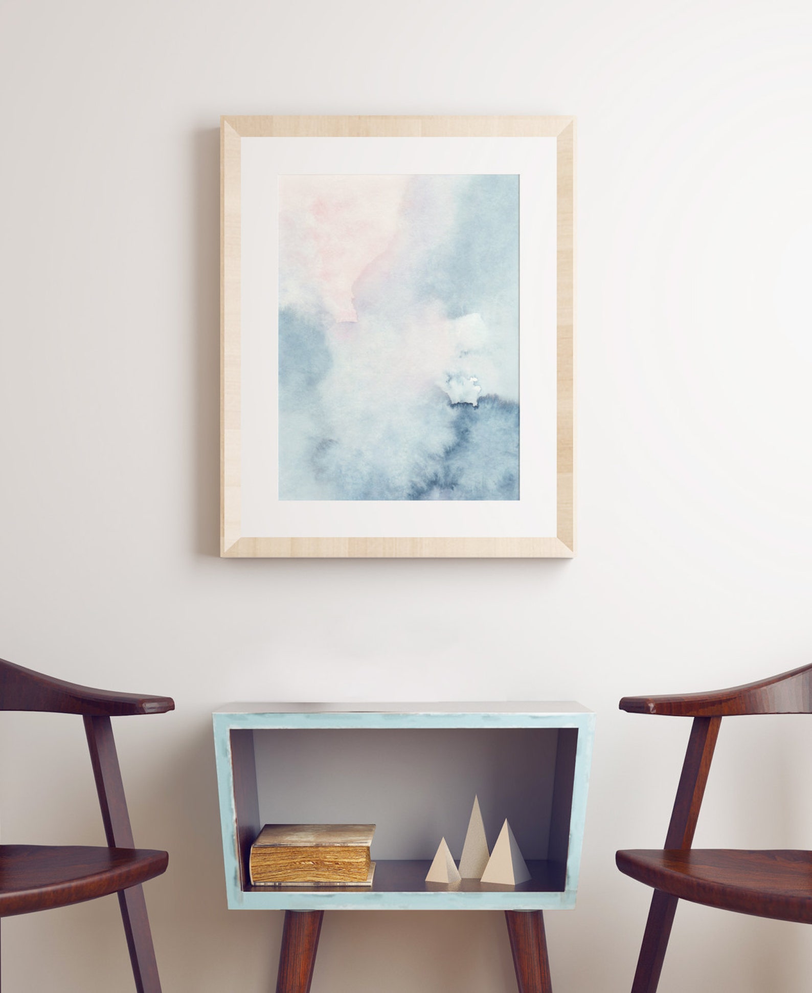 Printable Abstract Art Watercolor Wall Art Sky Print Blue Etsy