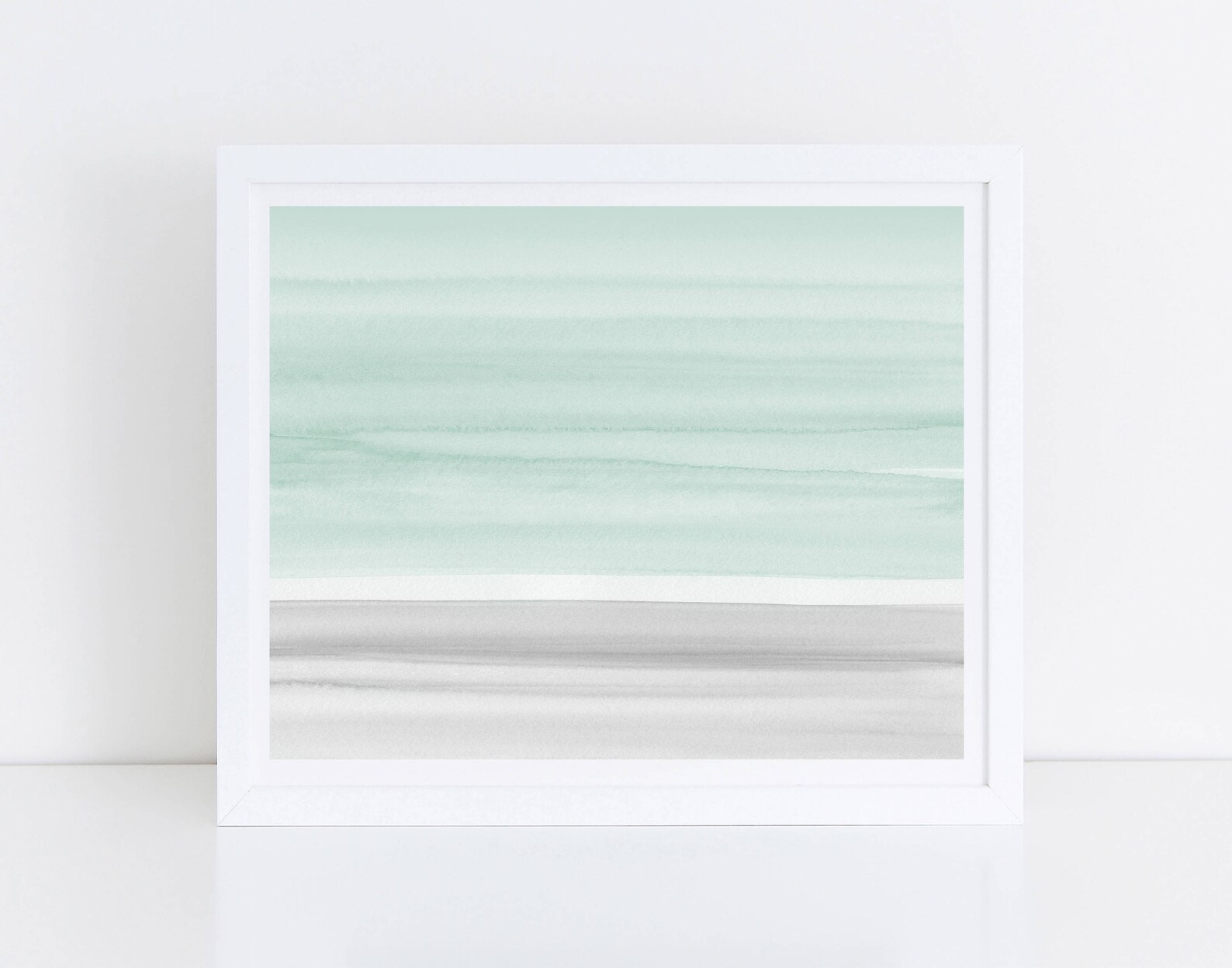 Mint Green Wall Art Printable Abstract Art Green and Gray Etsy