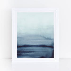 Indigo Print, Printable Abstract Art, Modern Abstract Watercolor Print, Indigo Wall Art, Modern Watercolor Art, Blue Watercolor Print