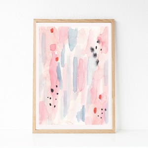 Printable Pink Blue Print, Pink Blue Abstract Art, Pink Watercolor Print, Watercolor Printable Art, Pastel Print, Pastel Abstract Art, Print image 3