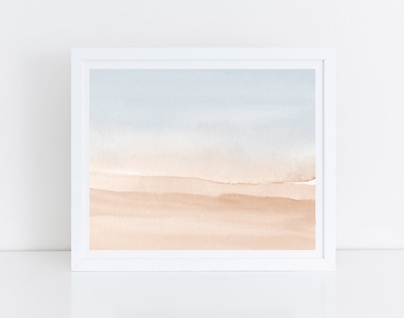 Neutral Print, Printable Wall Art, Desert Landscape, Abstract Art, Horizontal Wall Art, Watercolor Print, Neutral Wall Art, 24x36 Print image 3