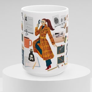 Cute Detective Themed Mug for True Crime Enthusiasts