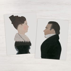 Downloadable, printable gothic wall art set of two his and her couple prints.