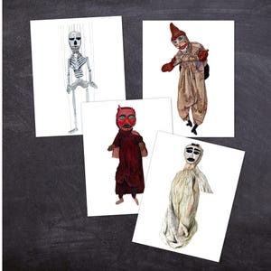Creepy Haunted Dolls | Weird Antique Marionettes and Puppets | Horror Decor |  Spooky Print Download | Dark Aesthetic | Macabre Gift