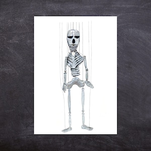 Skeleton Downloadable Print | Vintage Skeleton Print | Halloween Art | Goth Aesthetic | Cute Halloween Decor | Spooky Vibes | Not So Scary