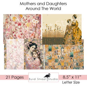 Mothers and Daughters Around The World _ Digital Journal Kit,  Mother, Daughter, Byrd Street Studio, Digital Download, Mother&#39;s Day