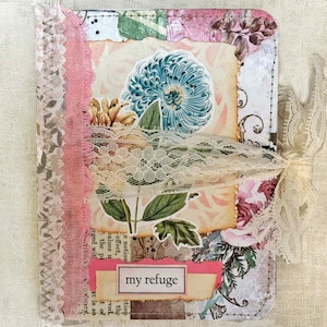 Pink Inspirational POCKET Journal _ Handmade Journal, diary, memory keeper