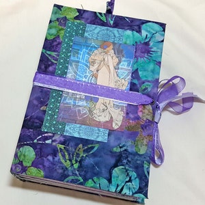 Purple Batik Journal _ Handmade Junk Journal, Retro, purple, floral, vintage