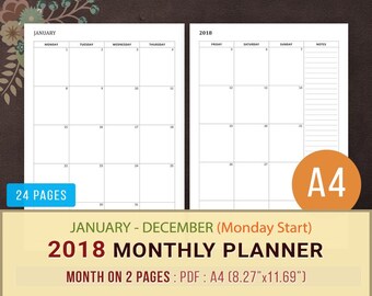 2018 monthly planner printable pdf 2018 monthly planner printable pdf