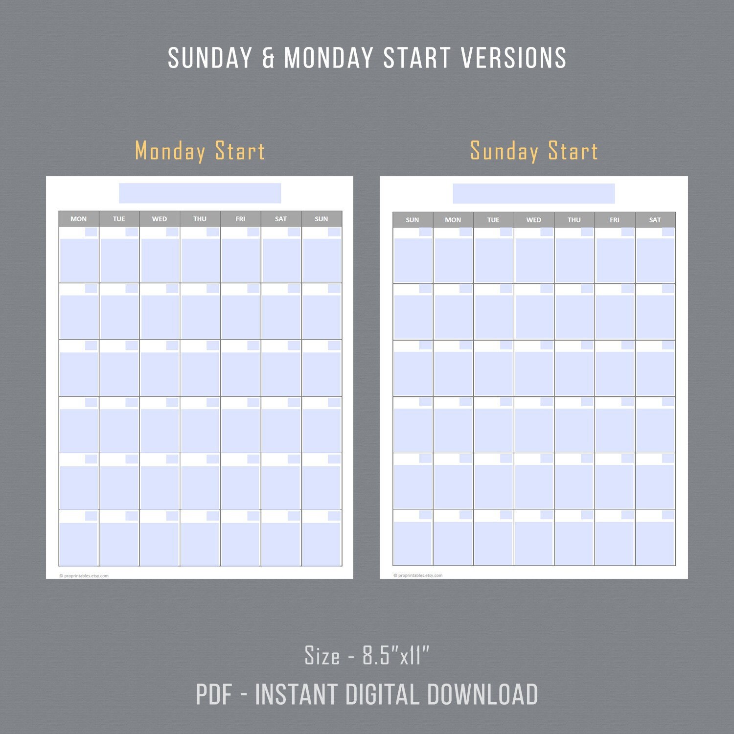 Editable Calendar Templates, Editable PDF, Printable Calendar, Monthly