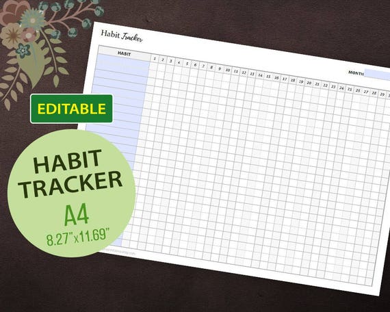 editable habit tracker goal tracker habit planner daily etsy daily goal tracker