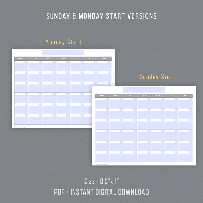 Editable Calendar Templates, Editable PDF, Printable Calendar, Monthly Calendar Templates ...