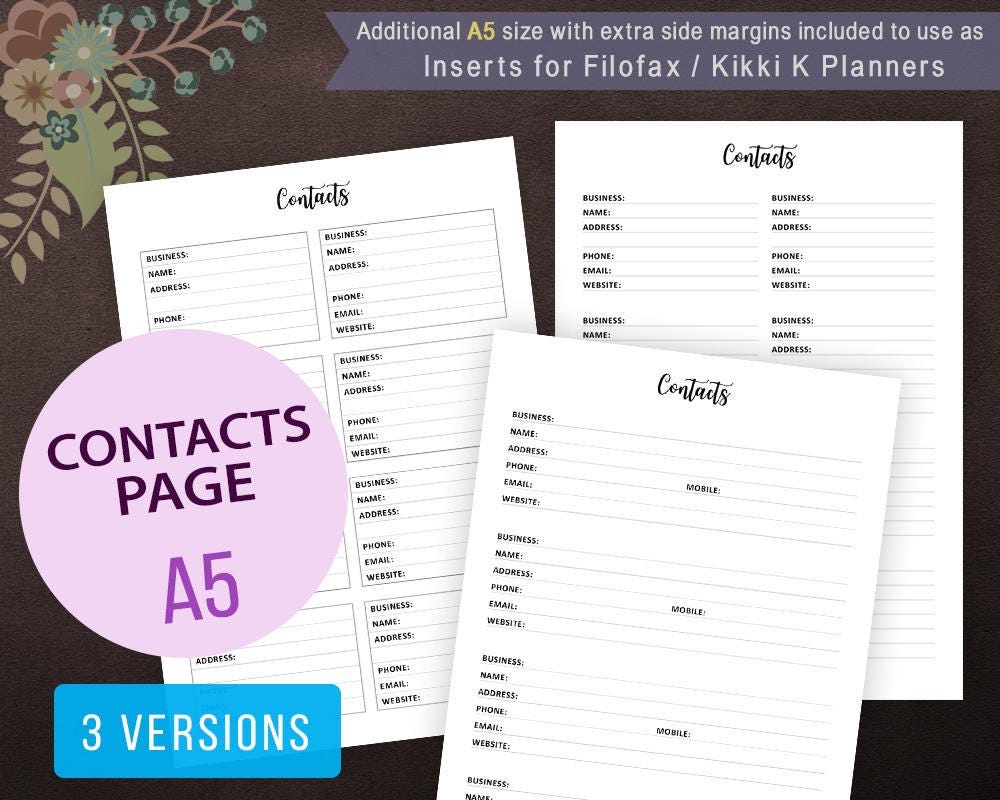 Contact Page Printable Contact Sheet Address Book Contact Etsy contact-page-printable-contact-sheet-address-book-contact-etsy
