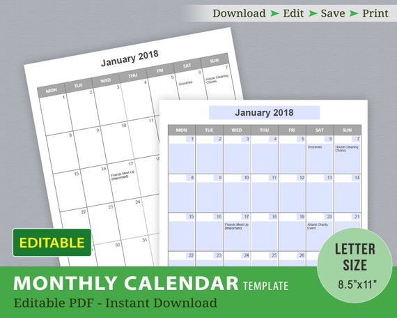 printable calendar 2018 editable preview for mac printable calendar 2018 editable preview for mac