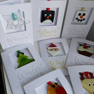 Carte de Noël 2 en 1 et décoration en verre fusionné
