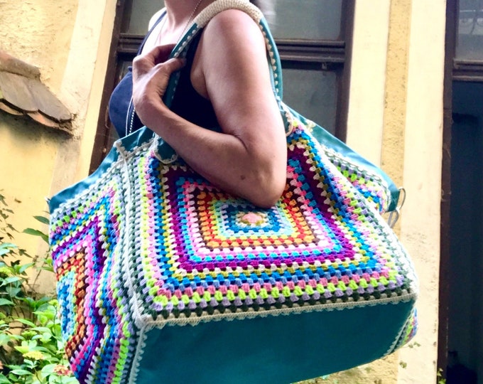 GIANT XXXL- oversized hippie crochet bag Grannylove Weekender Beachbag
