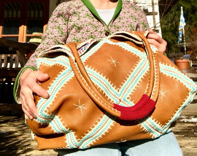 Große XXL- oversized Hippie- Bag "Happy weekend" Weekender beach bag