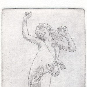 Etching &quot; Drunk Faun&quot;