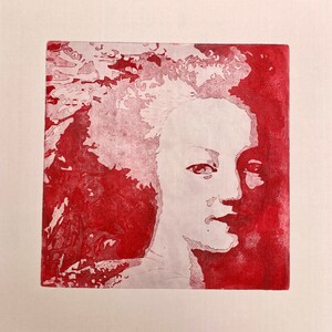 Original engraving &quot;The Queen&quot;. Marie Antoinette of Austria etching. printmaking