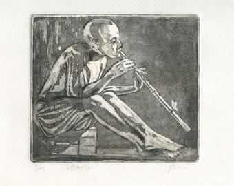 engraving "JESTER" /fou King/Jester/court jester/minstrel/printmaking/print art, etching, jokes, magic tricks/Narrator/print art